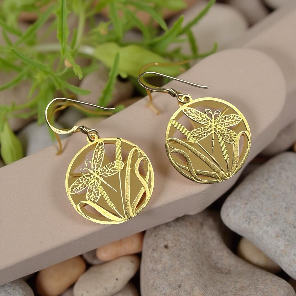 14k Gold Filled Dragonfly Earrings